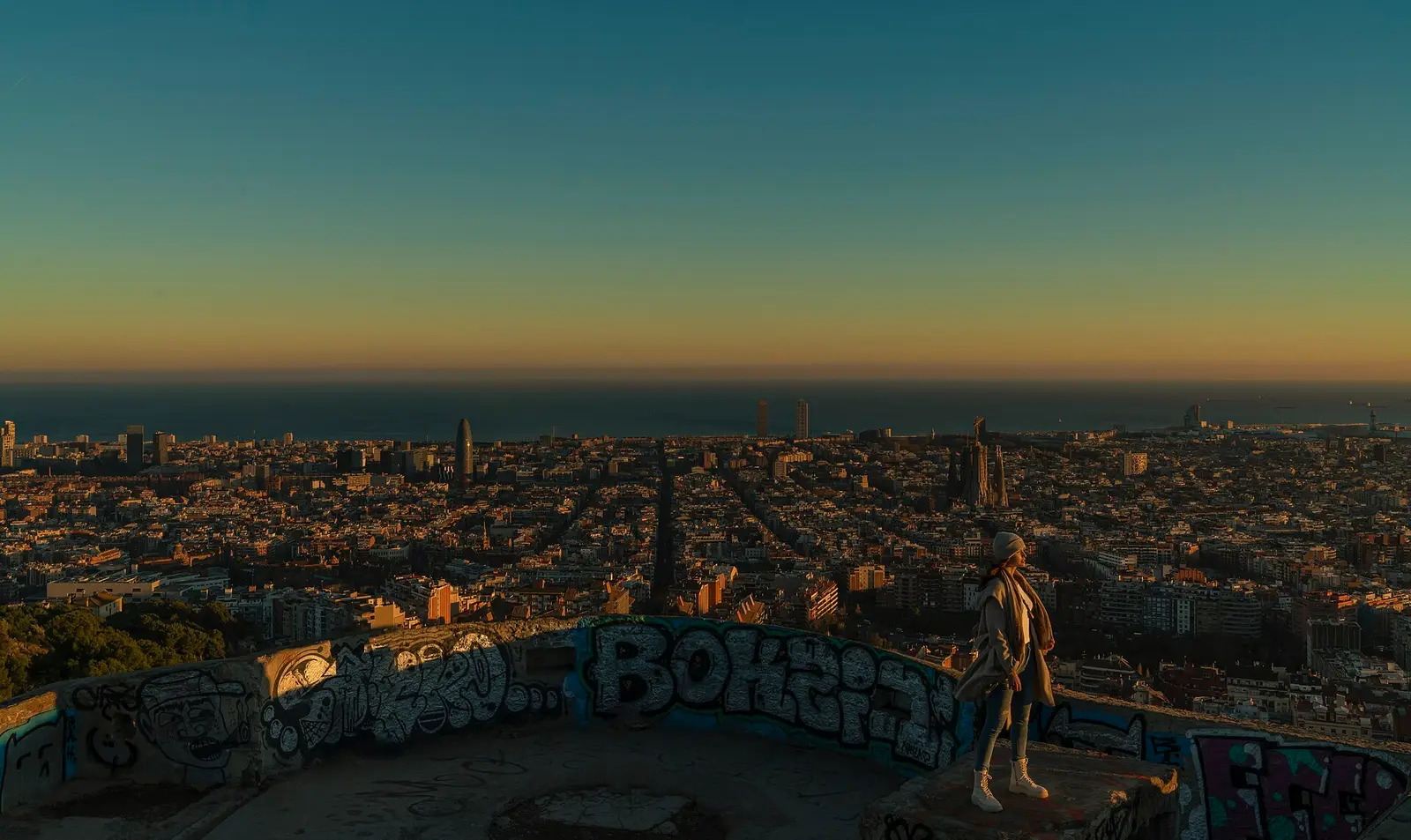 Sagrada Família und Stadtpanorama von Barcelona